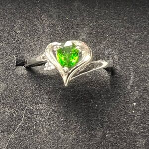 Sterling silver diopside ring size 10